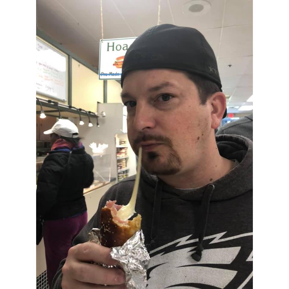 Philly boy with a pretzel roll!