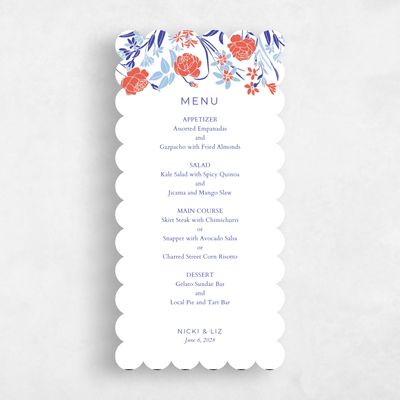Red Scalloped Wedding Menu - Starflower