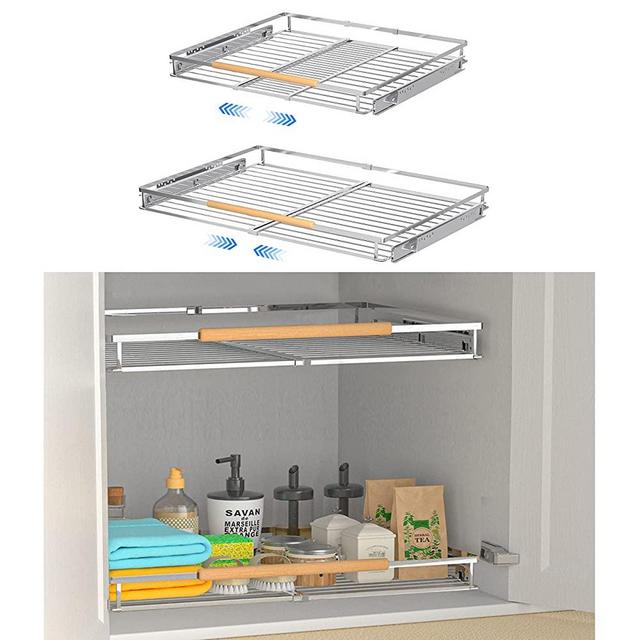 Drawer Dividers Organizers 8 Pack, Vtopmart Adjustable 3.2 inch High Expandable from 11-20.6 inch Kitchen Drawer Organizer, Clear Plastic Drawers