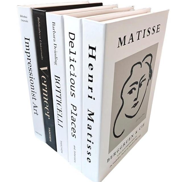 Faux Books for Decoration 5PCS Decorative Books Aesthetic Modern Organic Home Minimalistic Shelf Desk Decor Stack Fake Book Display Coffee Table Decoración Living Room Interiors Design Decorations