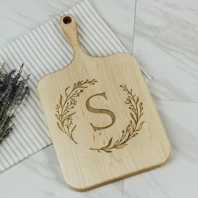 Charcuterie board personalized Serving Board with handle Monogrammed Personalized Cutting Board Engagement Gift Bridal Shower Gift