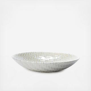 Chevron Glass Serving Bowl