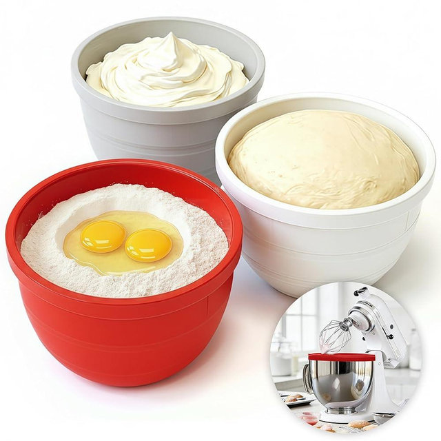 Foldable Silicone Bowl Insert for 5Qt KitchenAid Mixer - Collapsible, Non-Stick Liner Mats for Easy Storage, Baking & Mixing, Heat Resistant & Dishwasher Safe