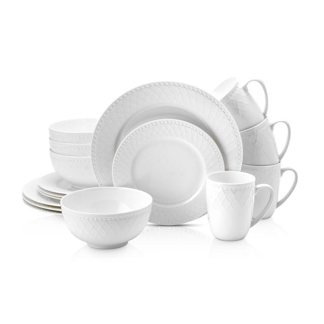 Stone Lain Alexandria 16-Piece Bone China Dinnerware Set, Service for 4