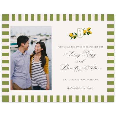 Green Wedding Digital Save the Date - Limone Photo