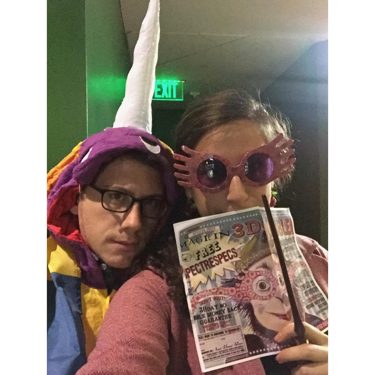 Halloween, 2016 at the Night of the Living Zoo. Luna Lovegood and the elusive Crumple-Horned Snorkack. Hundreds of people in attendance. Exactly one person recognized Tim's costume.