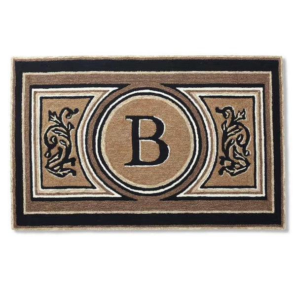 Wingate Monogrammed Door Mat in “Toast” w/ “M”, 30 x 48