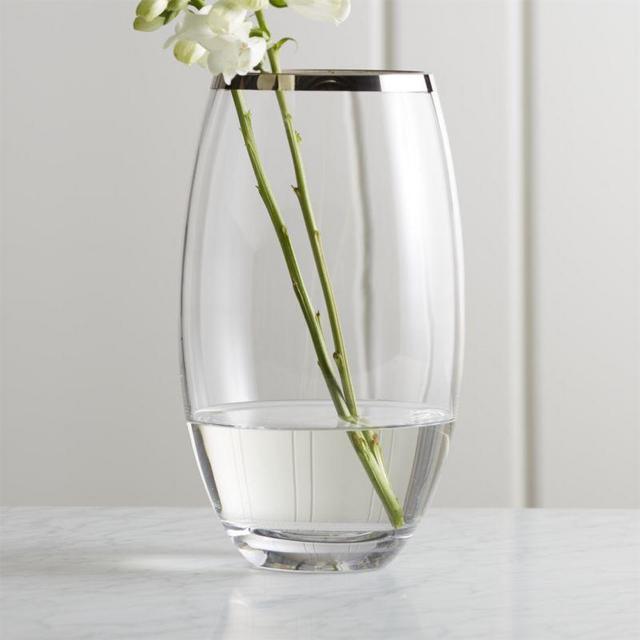 Pryce 11.5" Silver Rim Vase/Hurricane