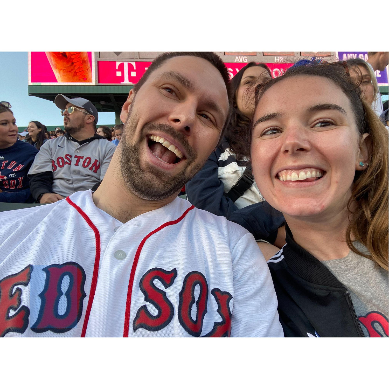 When you're just trying to take a selfie but they inconveniently hit a home run