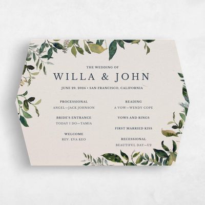 Beige Diamond Wedding Program - Buxton