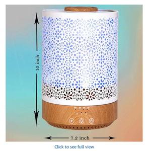 BlueHills 2500 ML Humidifier with Essential Oil Diffuser Combo Aroma Home Décor Design for Large Bed Bath Kids Baby Living Rooms Big Capacity LED Lights Scent Ultrasonic Cool Mist Wood Grain F006