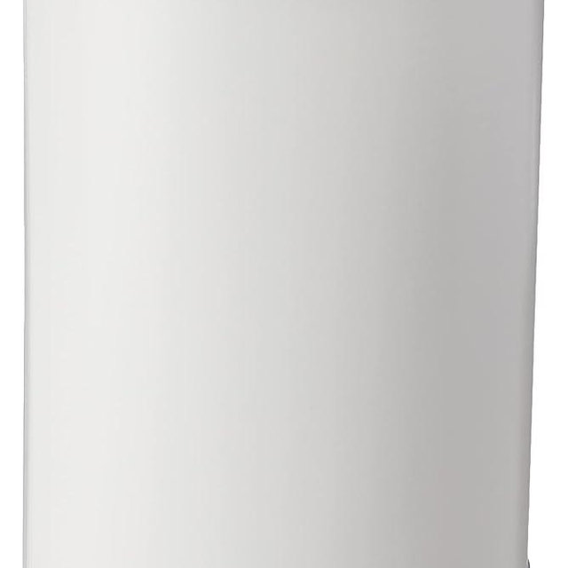 Kraftware Leatherette Wastebasket, 14", White with Brushed Chrome