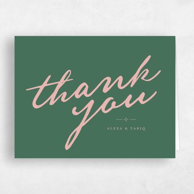 Hunter, Green Wedding Thank You - Finnian Landscape