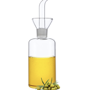 8oz/240ml Glass All-Purpose Cruet, Glass Oil Decanter and Cruet for Kitchen and BBQ