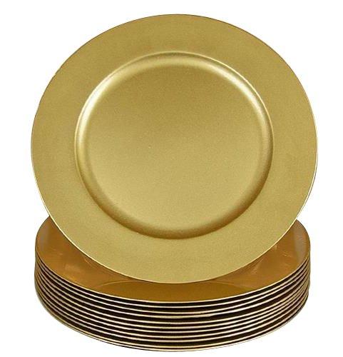 Gala Home Gold Round Charger Plates , 13 inch, set of 6