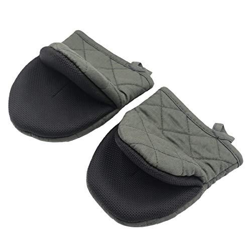 Neoprene Mini Oven Mitts, 2-Pack Heat Resistant Gloves Potholder to Protect Hands with Non-Slip Grip Surfaces and Hanging Loop for Handling Hot Pot Cookware/Bakeware