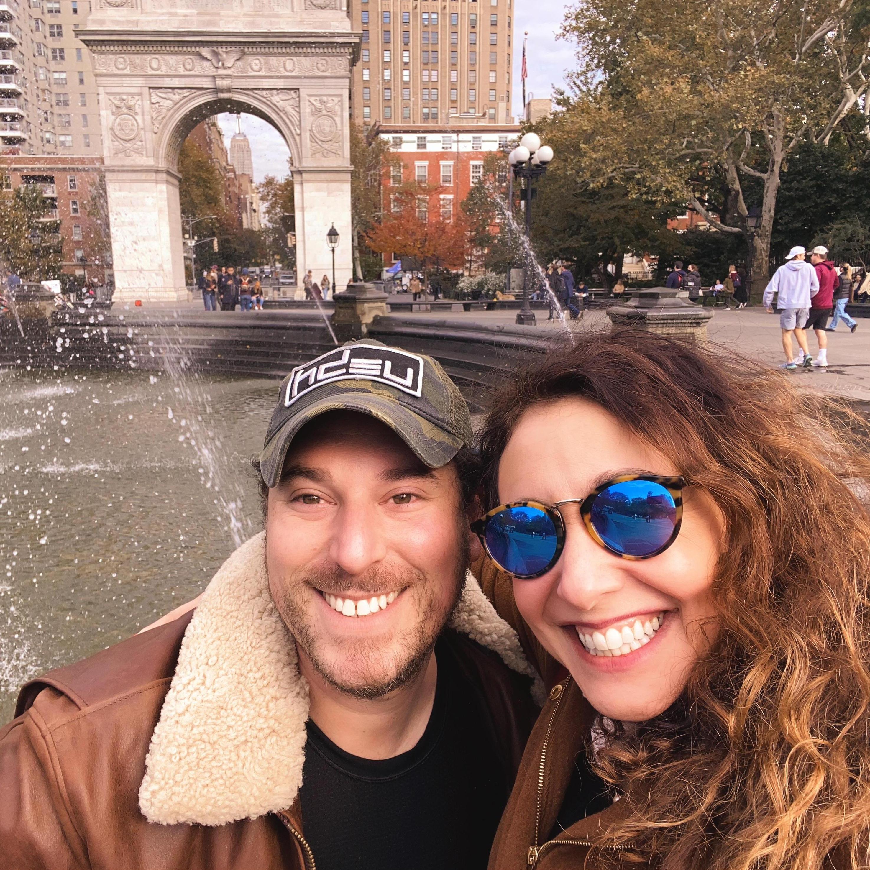 Classic NYC, Washington Square Park with Empire State in the background