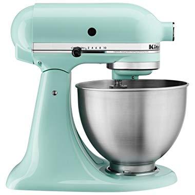 KitchenAid KSM3311XAQ Artisan Mini Series Tilt-Head Stand Mixer, 3.5 quart, Aqua Sky Blue