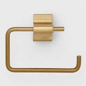 Modern Toilet Paper Holder Brass - Threshold™: Zinc & Stainless Steel, Wall Mounted Tissue Dispenser