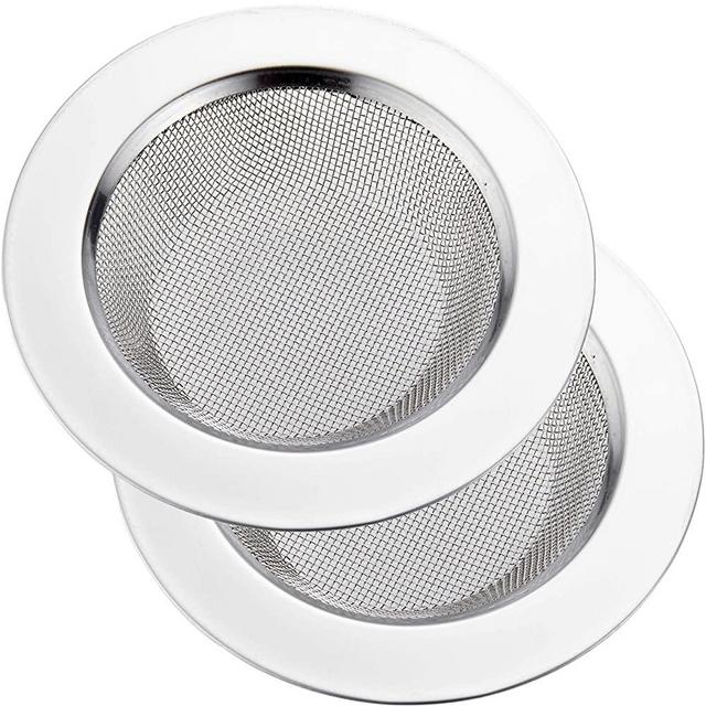 2 PCS Kitchen Sink Strainer Stainless Steel, LASSHSWA Kitchen Sink Drain Strainer，Sink Strainers with Large Wide Rim 4.5" Diameter for Kitchen Sinks