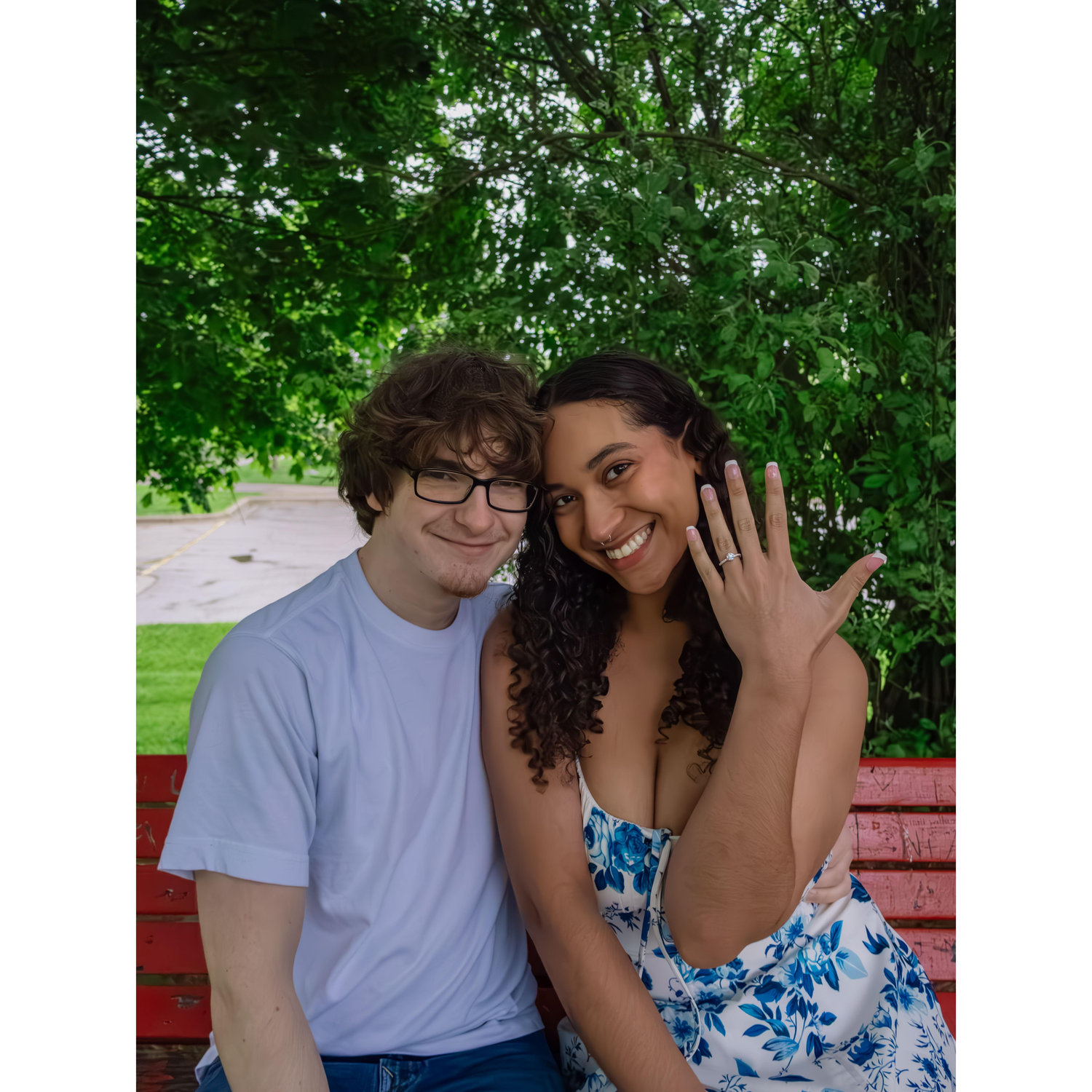 Newly engaged and beaming with joy! May 2025