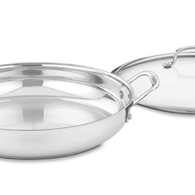 Cuisinart Contour Stainless 12-Inch Everyday Pan with Glass Cover