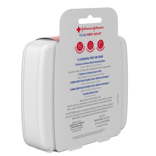 Johnson & Johnson First Aid To Go! Portable Mini Travel Kit - 12pc