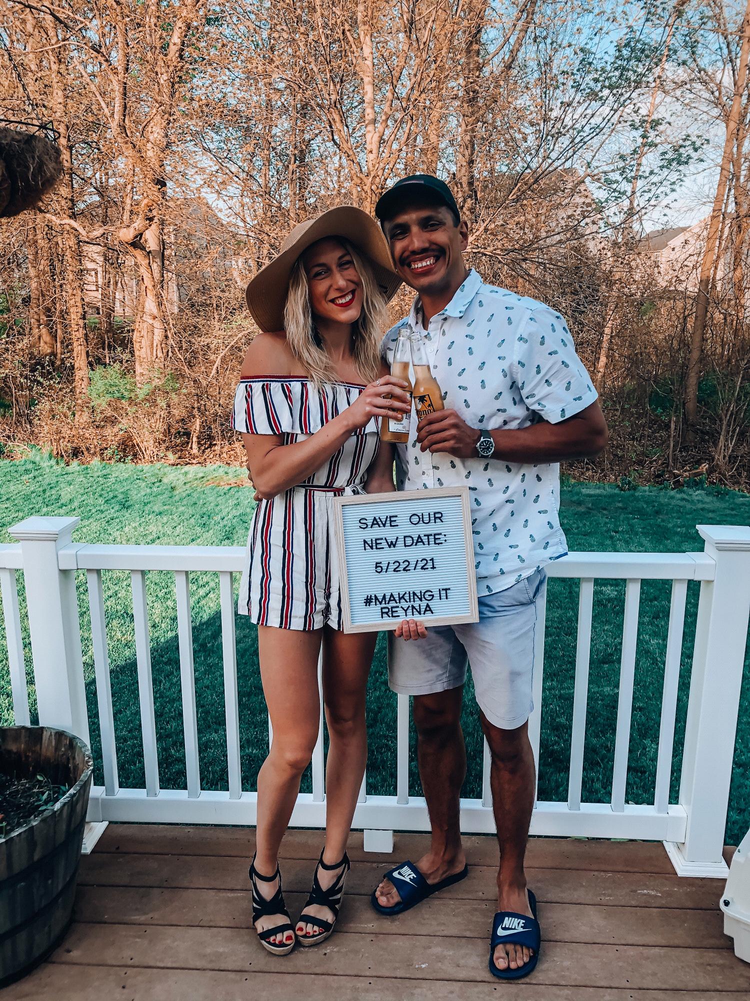 SAVE OUR NEW DATE! Trying to be creative and fun with these pictures :)
