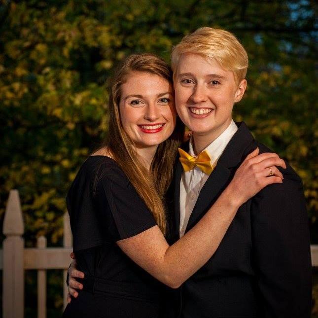 Here we are at our friends' wedding; we clean up good!