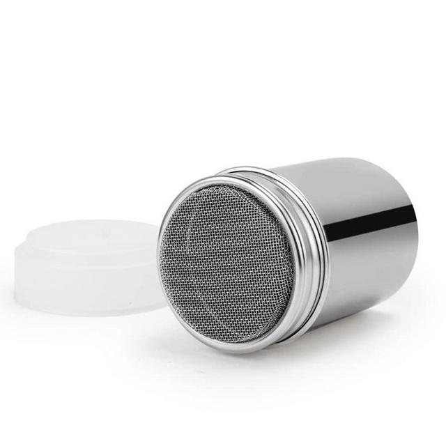 Stainless Steel Sugar Shaker Duster, Chocolate Shaker, Fine Mesh Cocoa Flour, Coffee Sifter with Lid, Cinnamon, Sugar, Cocoa, Flour, Chocolate, Coffee Sifter Sprinkler Dredgers