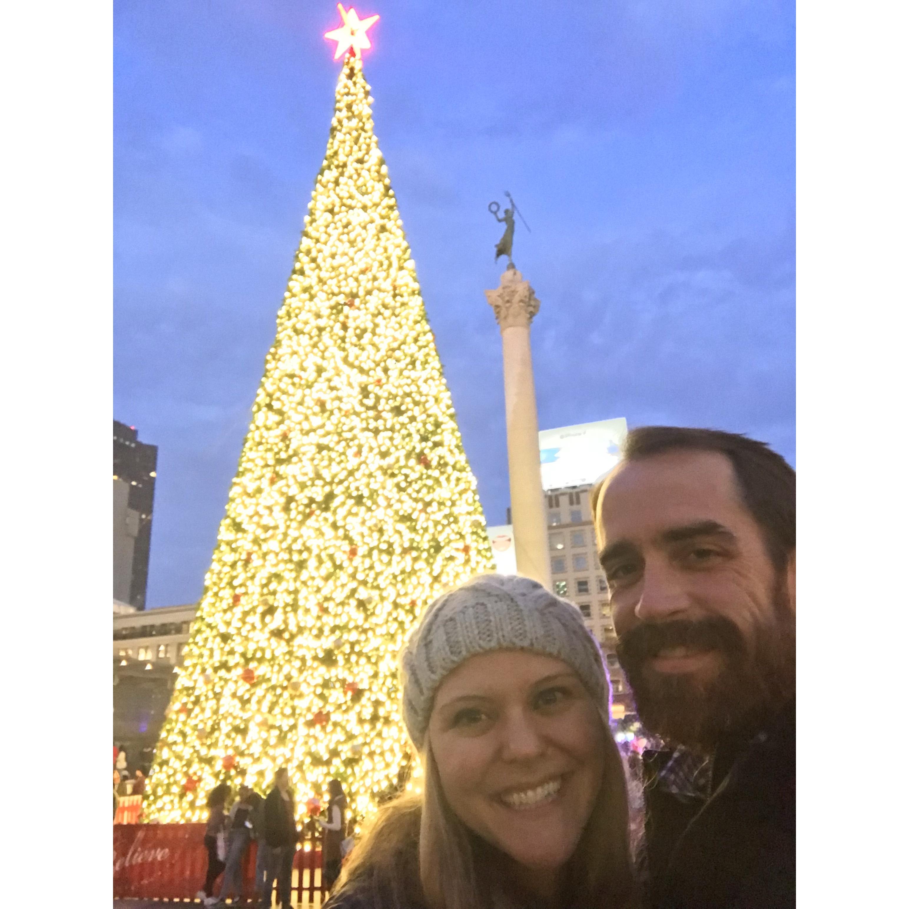 Christmas is by far Gretchen's favorite holiday and time of the year, so we always take selfies in front of Christmas trees!