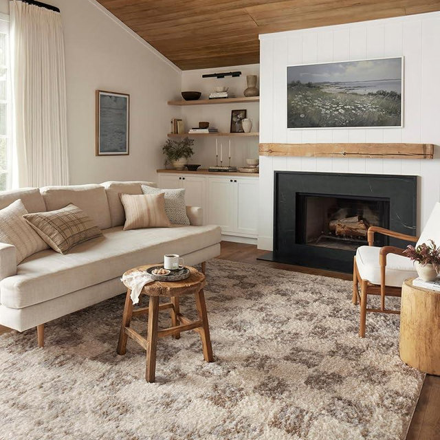 Loloi Angela Rose Amira Collection, Ivory & Pebble, 7'-10" x 10' Area Rug – Extra Plush Moroccan Rugs for Living Room Bedroom Entryway & Hallway No Shed High Traffic Area Home Decor Rug