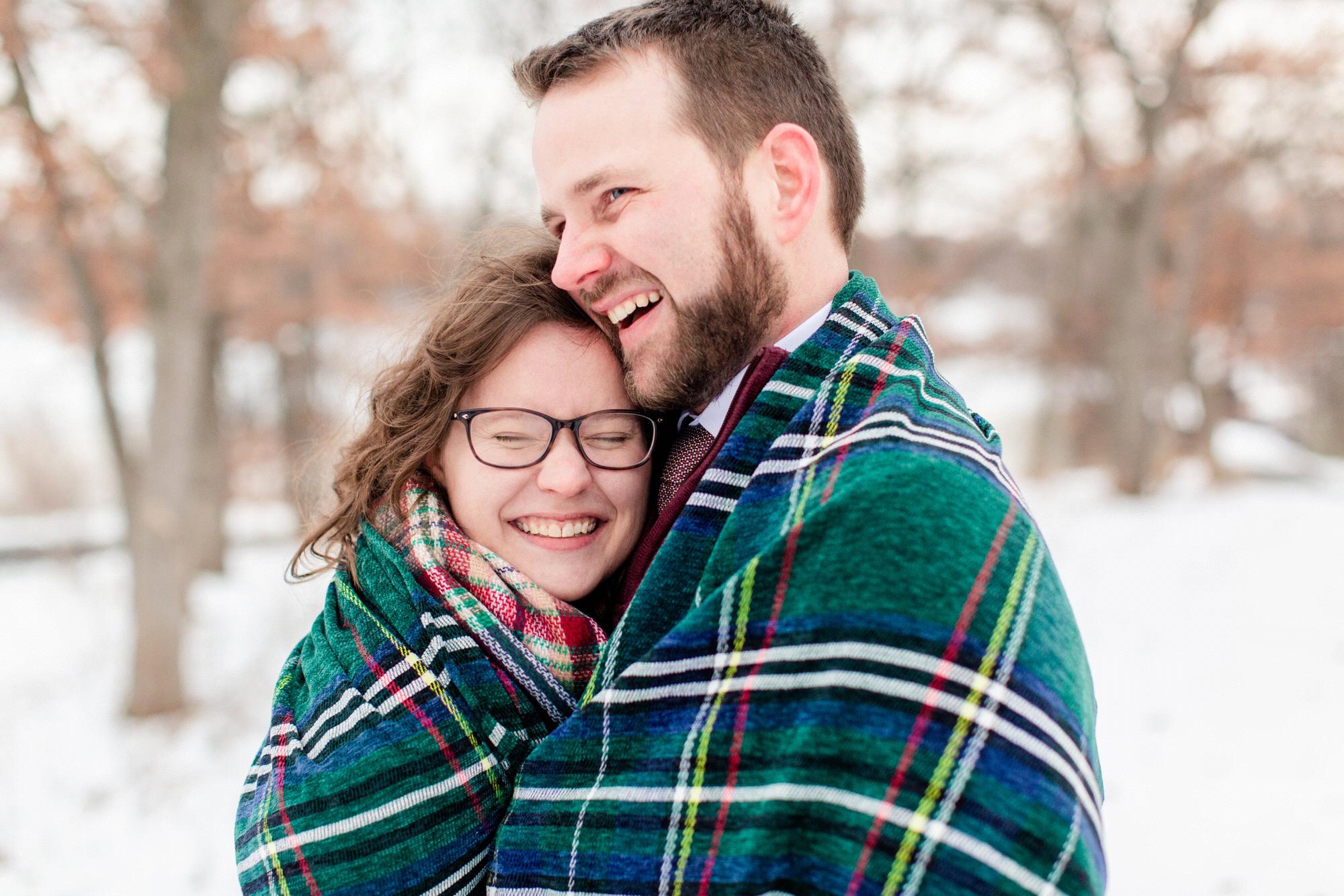 Engagement Photos at Silverwood Park in St. Anthony, MN - December 7, 2019 (photo credit: Katzie & Ben Photography)