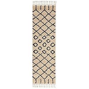 Rivet Shag Diamond Morrocan Runner, 2'2 x 8'1, Cream