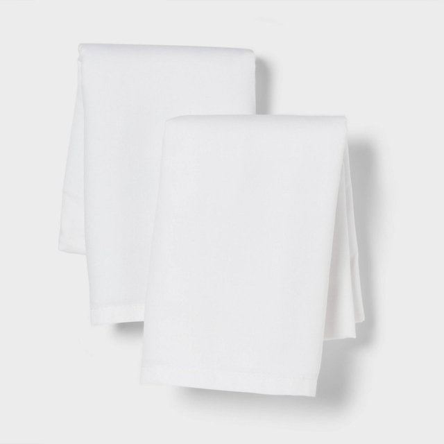 Standard Easy Care Cotton Blend Sateen Pillowcase White - Room Essentials™: 225 Thread Count, Percale Weave, OEKO-TEX Certified