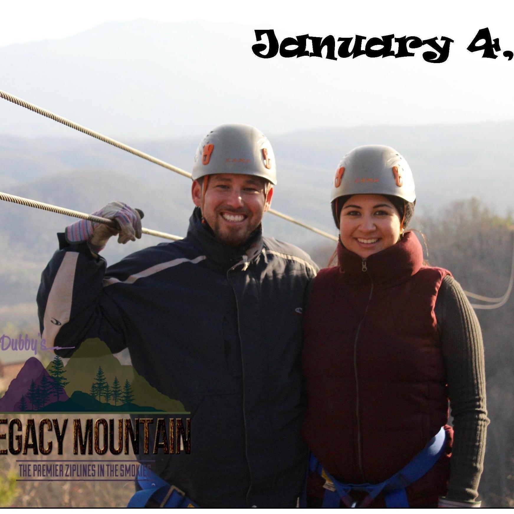 Zip-lining through Gatlinburg.