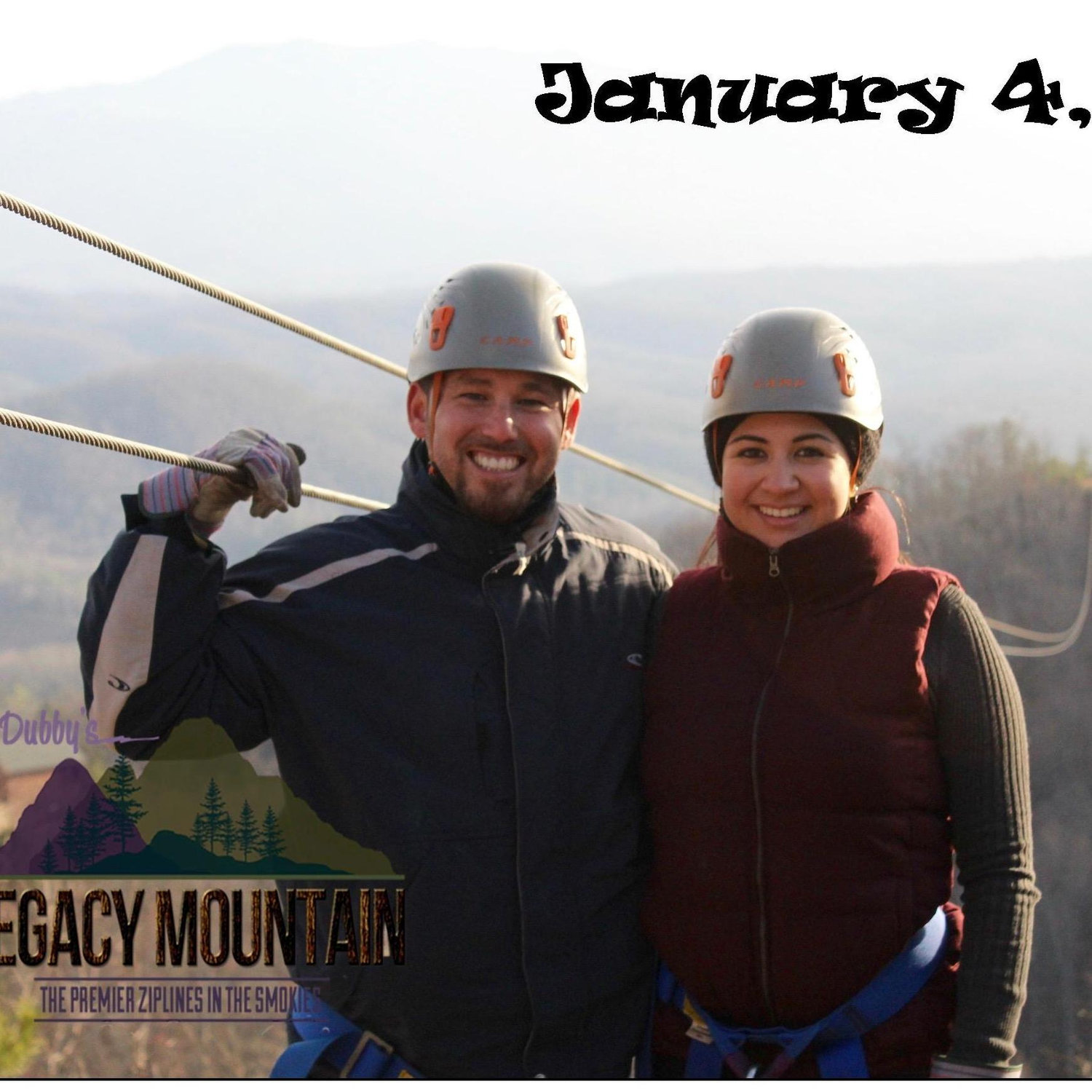 Zip-lining through Gatlinburg.