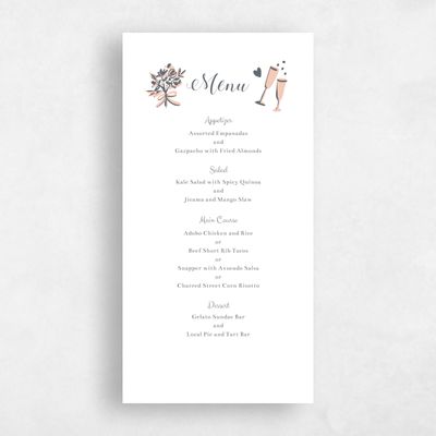 Peach, Orange Wedding Menu - Remi