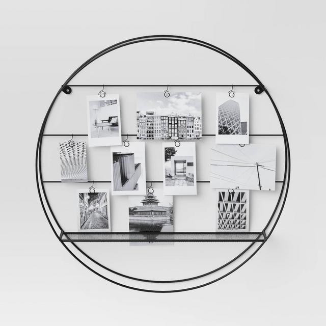18" Round Multiple Photos Holder with Shelf Black - Project 62™