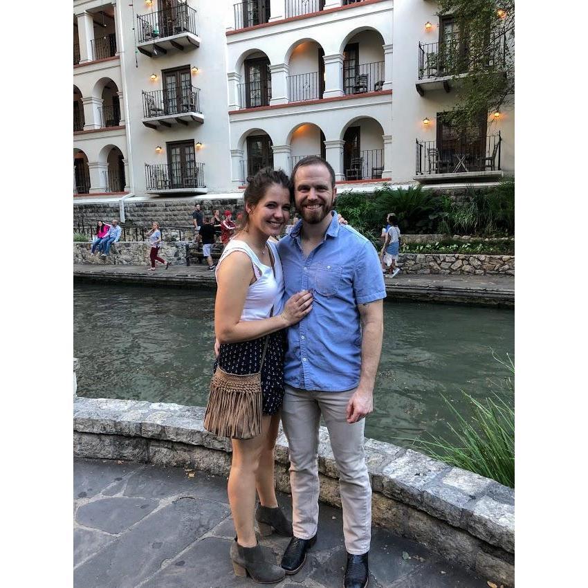 Riverwalk in San Antonio in our early dating days
