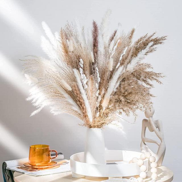 WILD AUTUMN 92 Pcs | Luxury Gift Box Beautiful Pampas Grass Bouquet Decor | Long-Lasting Dried Flowers Bouquet for Boho Home Decor and Boho Wedding Decor