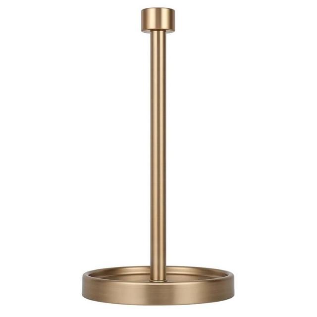Ivilon Countertop Paper Towel Holder - Modern End Cap Minimalist Design - Color Warm Gold