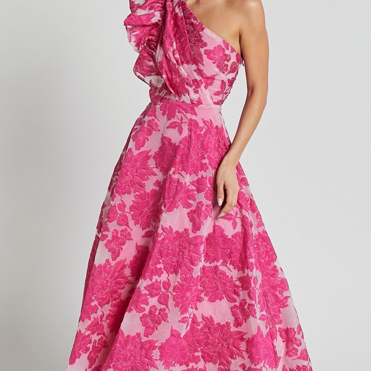 Also Comes in Yellow & Orange 

https://www.showpo.com/us/products/alfreda-midi-dress-one-shoulder-ruffle-detail-brailey-jacquard-dress-in-pink