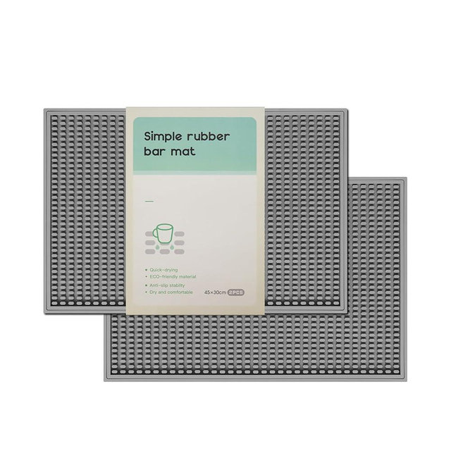 ZJWZLG 2 Pack Bar Mats, Home Bar Tool Drying Mats, Gray Cocktail Mats 18''X12'' for Bars, Outdoor Camping, Home Bar Mats