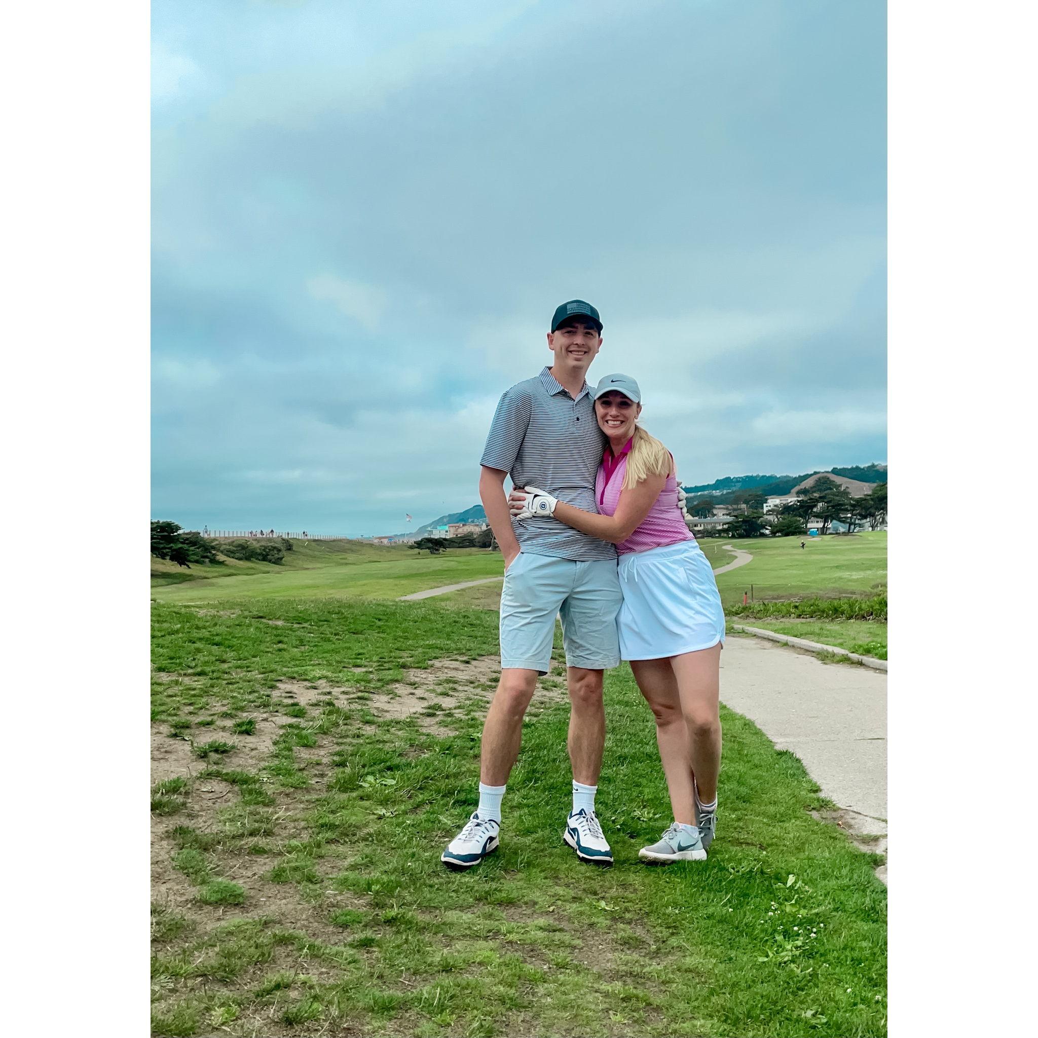 Us golfing in Pacifica