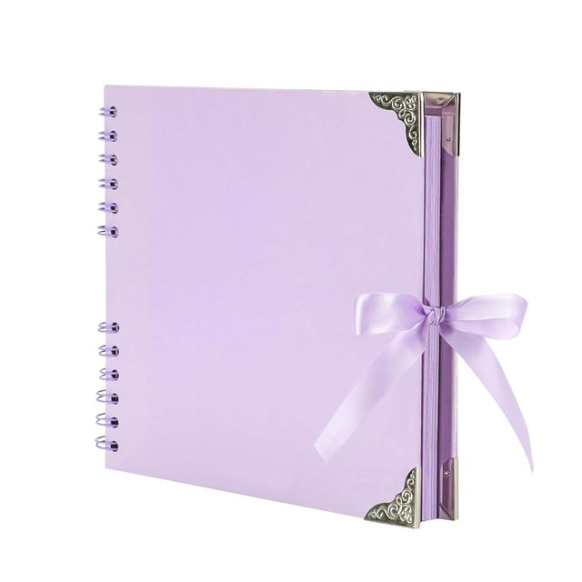 LOYAL BOOK Scrapbook (8 x 8 inch) Scrapbook Album 60 Pages Ideal for Your DIY Scrapbooking Albums Wedding and Anniversary Family Photo Album (purple)