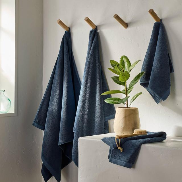 Organic Oversized Bath Towel Dark Mineral Blue - Casaluna™