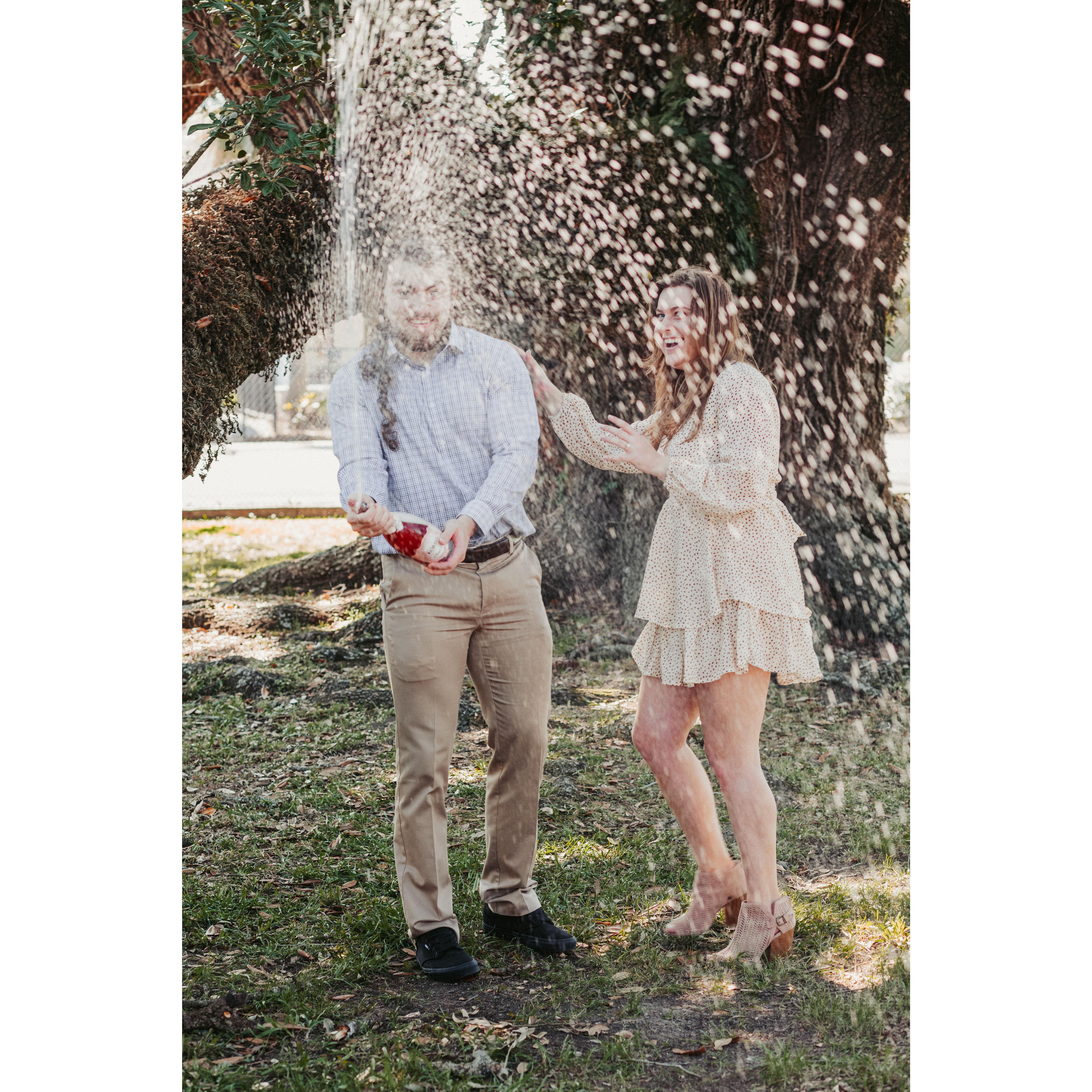 Celebrating our engagement in Baton Rouge!