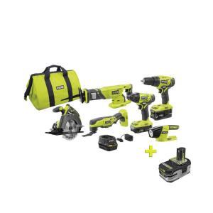 Ryobi 6-Tool Combo Kit with LITHIUM+ HP High Capacity Battery