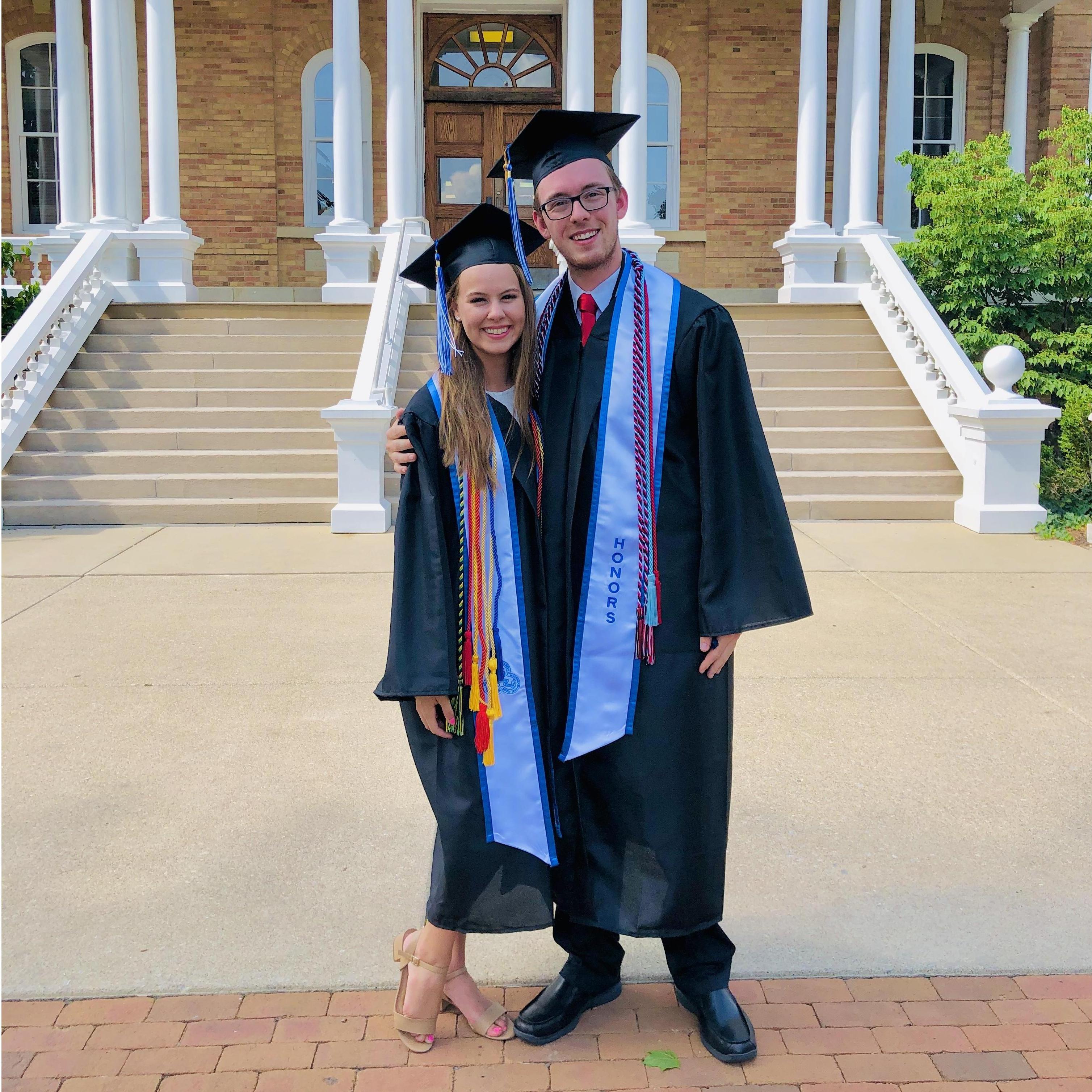 07 . 18 . 20 
College Graduation!  Zach earned a B.A. History (Classical Edu. & Politics minor). Victoria received her B.A. in Economics (Spanish minor). Both graduated with Magna Cum Laude Honors.